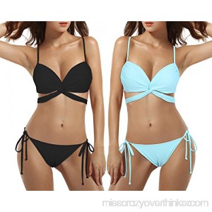 FOCUSSEXY Two Piece Bikini Criss Cross Bathing Suits for Teenager Black B01E3SCH6Y